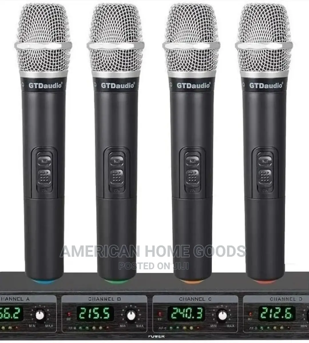 GTD Audio 4 Channel UHF Wireless Microphone System Mic 504H