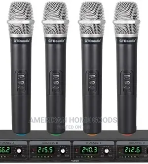 GTD Audio 4 Channel UHF Wireless Microphone System Mic 504H