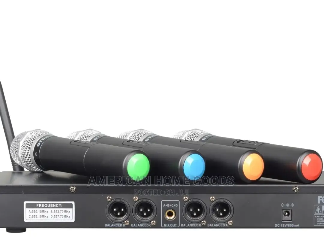 GTD Audio 4 Channel UHF Wireless Microphone System Mic 504H