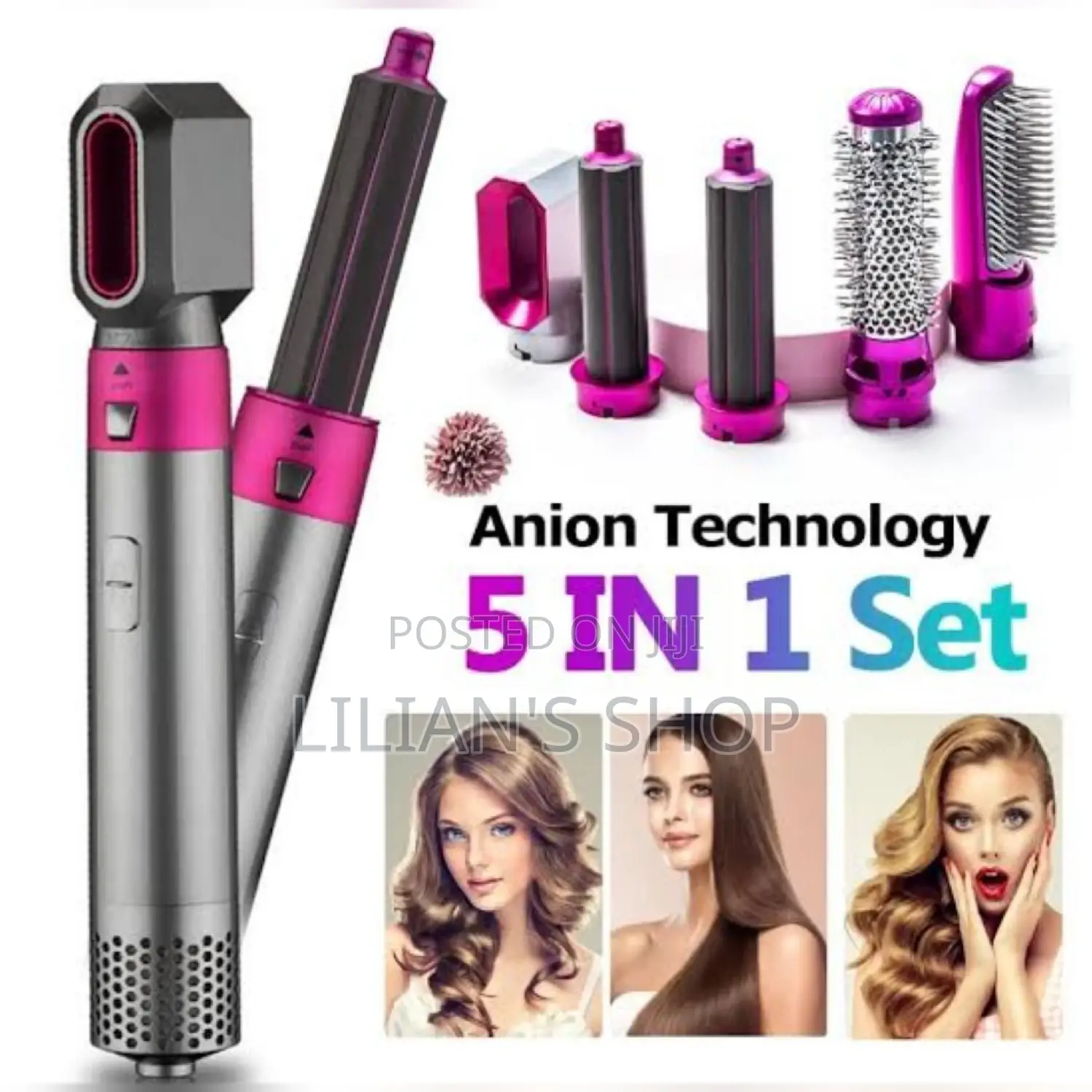 5 in 1hair Dryer Curler Hot Air Styler