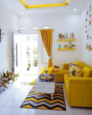 Sofa/ L Sofa Couch Mastered Yellow/ Centre Table