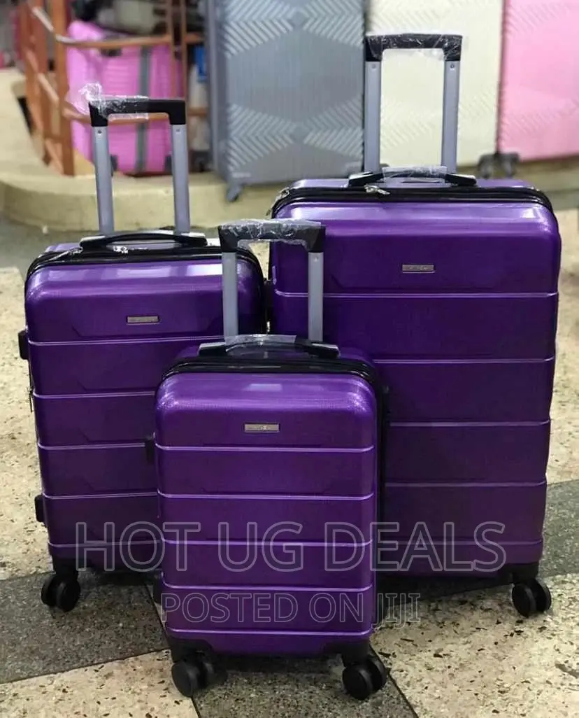 4 Wheel Waterproof Plastic Travel Suitcase Bag - Purple