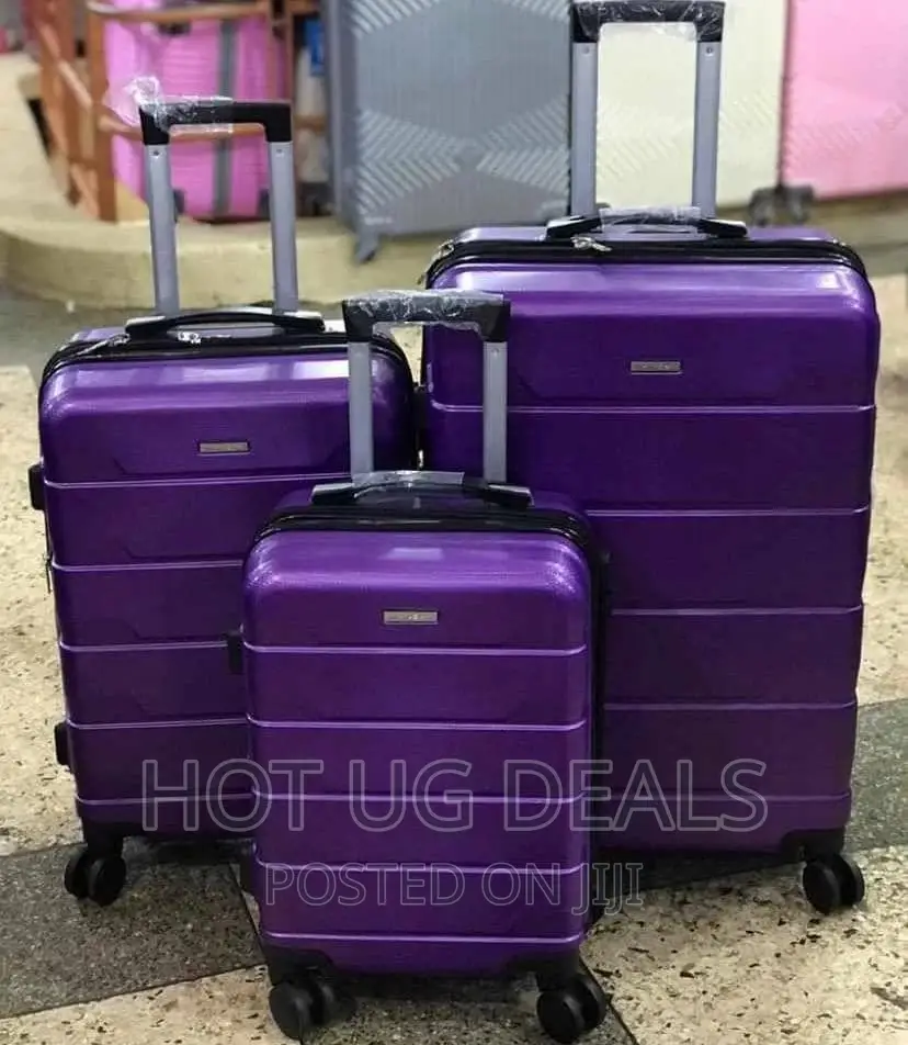 4 Wheel Waterproof Plastic Travel Suitcase Bag - Purple