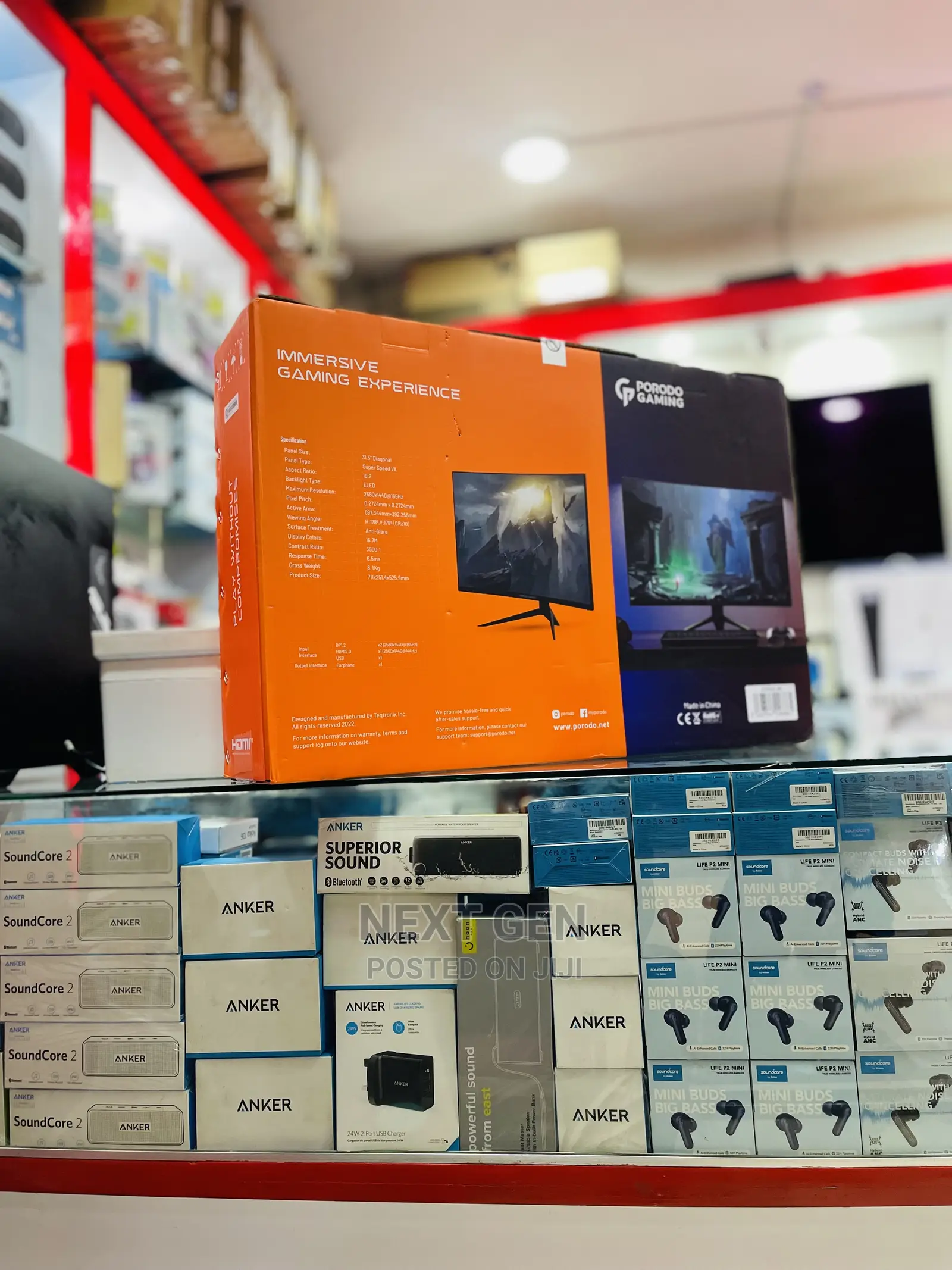 Porodo Curved Gaming Monitor in Central Division Computer Monitors