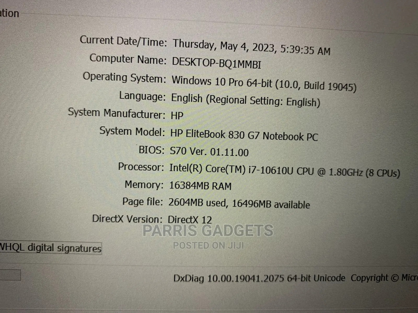 New Laptop HP EliteBook 830 G7 16GB Intel Core I7 SSD 512GB