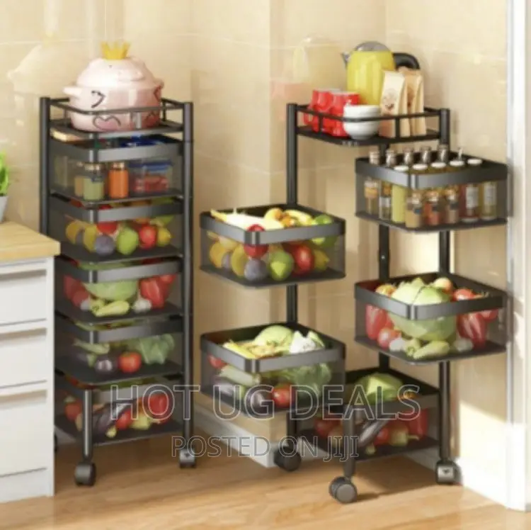 5 Tier Kitchen Bathroom Storagerack Basket Trolley Organizer