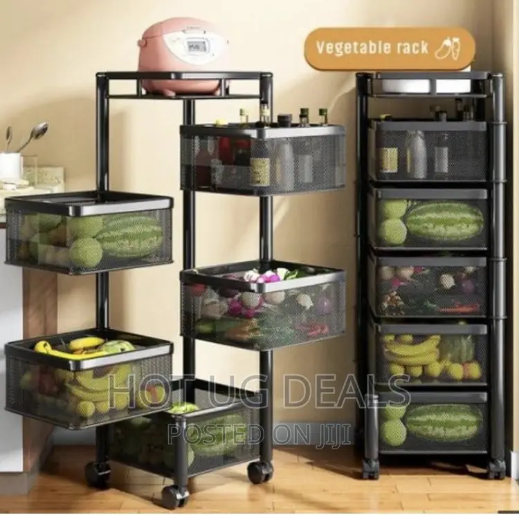 5 Tier Kitchen Bathroom Storagerack Basket Trolley Organizer