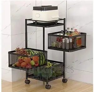 3 Tier Kitchen Bathroom Storage Rackbasket Trolley Organizer