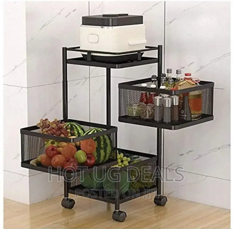 3 Tier Kitchen Bathroom Storage Rackbasket Trolley Organizer