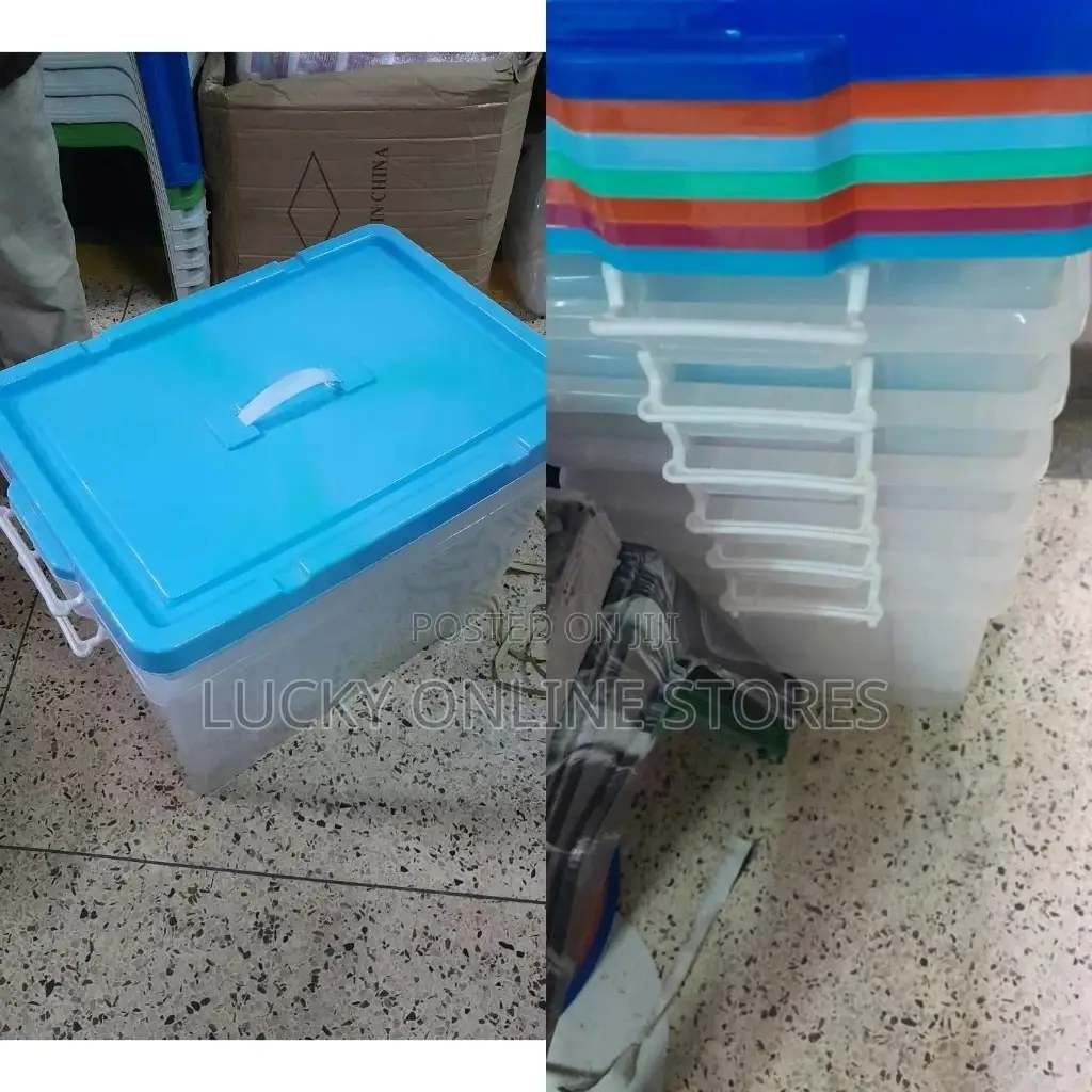 40ltrs Big Size Transparent Plastic Storage Box