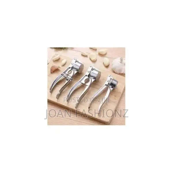 Stainless Steel Garlic Press-silver