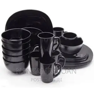 Photo - 6 Pieces of Luminarc Cups,Plates,Saucers,Soup Bowls -Black