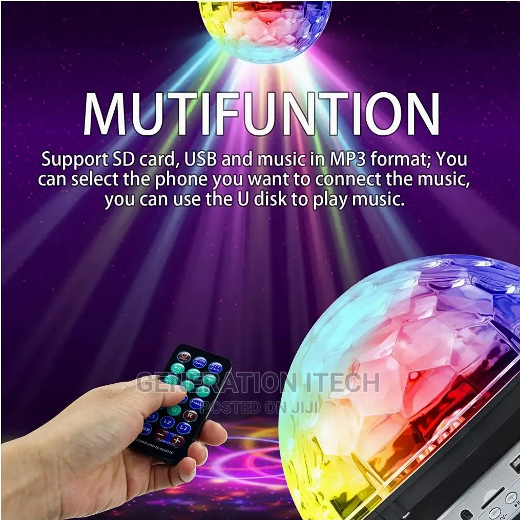 Crystal Magic Ball Light- Bluetooth, Mp3 , Usb And Remote