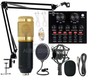 BM 800 Condenser Studio Microphone With V8s Soundcard Set