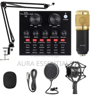 BM 800 Condenser Studio Microphone With V8s Soundcard Set