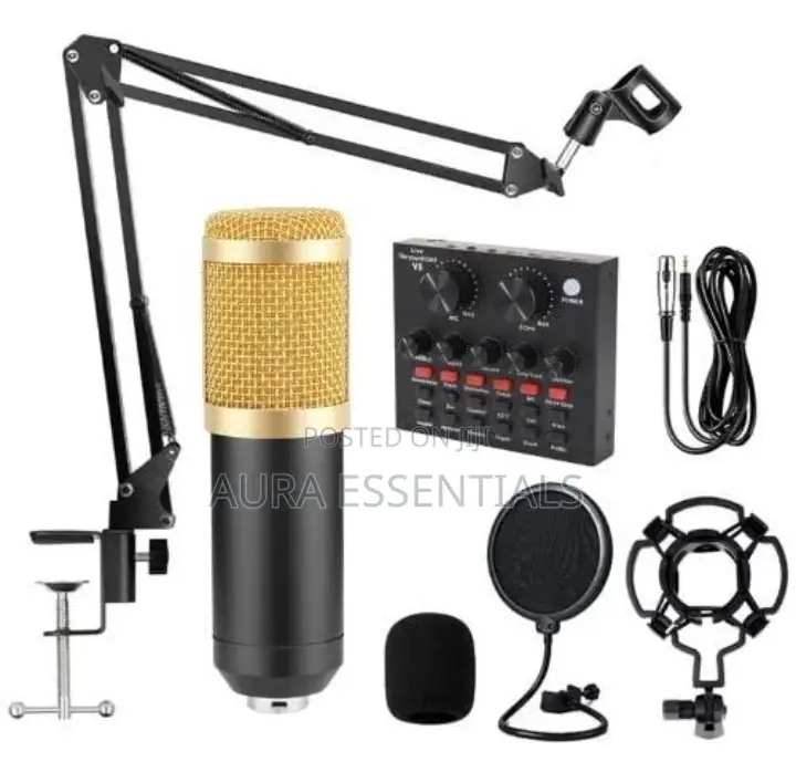 BM 800 Condenser Studio Microphone With V8s Soundcard Set