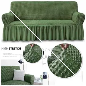 3:2:1 Green Six Seater Elastic Sofa Covers