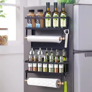 Metal Kitchen Magnetic Refrigerator Storage Rack.