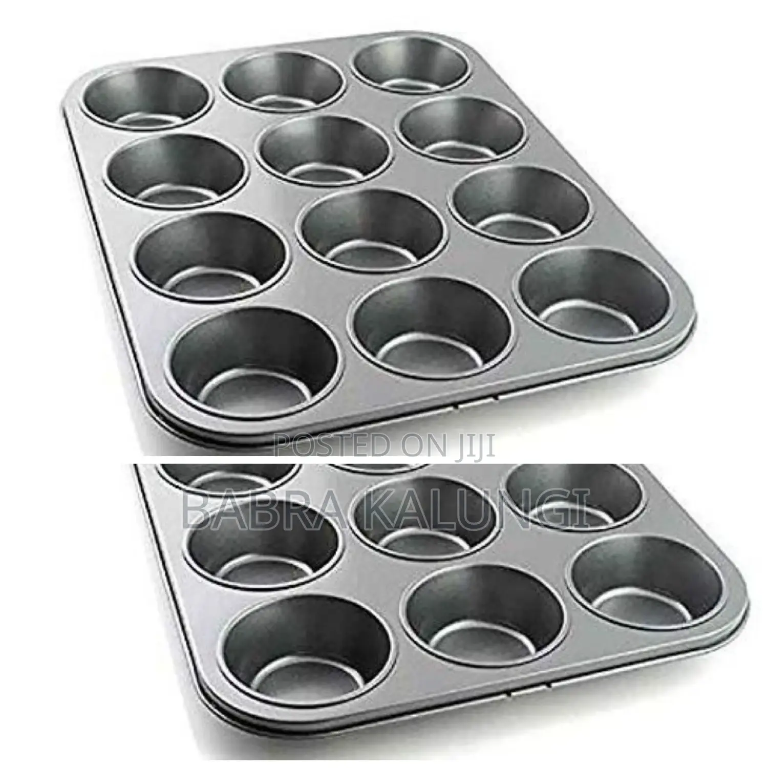 12_ Hole Long Life, Cupcake Baking Tray/ Oven Tray Pan