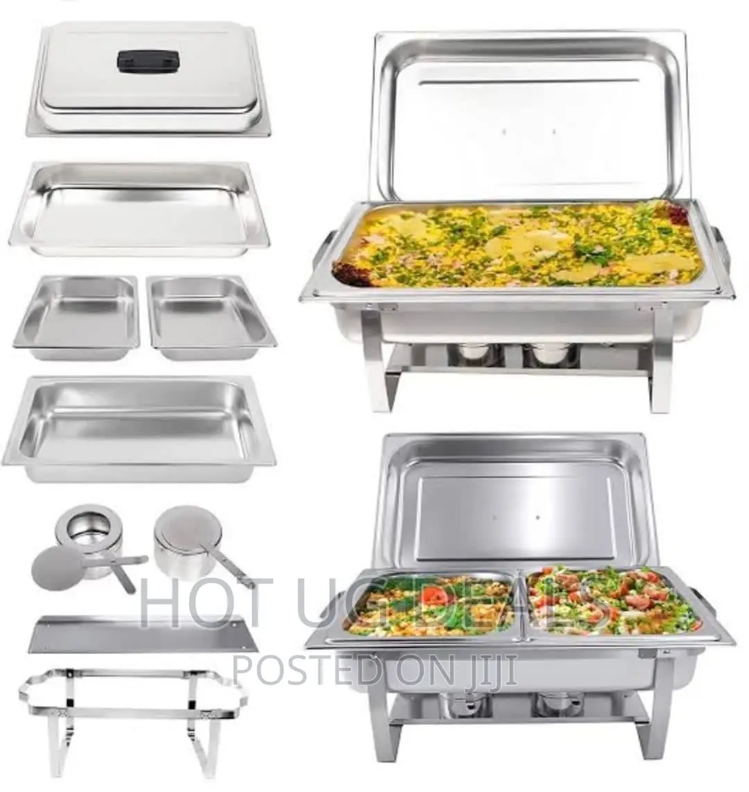 11 Litres Double Chafing Dish, Stainless Steel – Silver