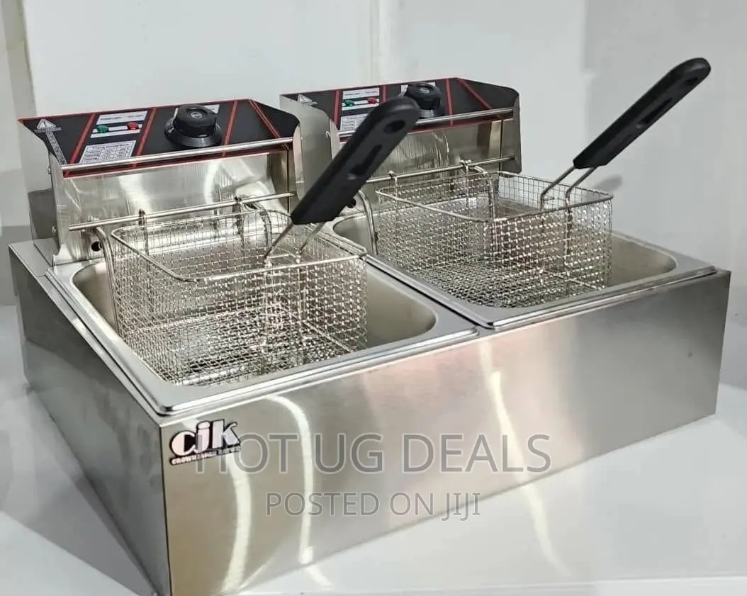 Cjk 12l Commercial Double Electric Deep Fryer – Silver