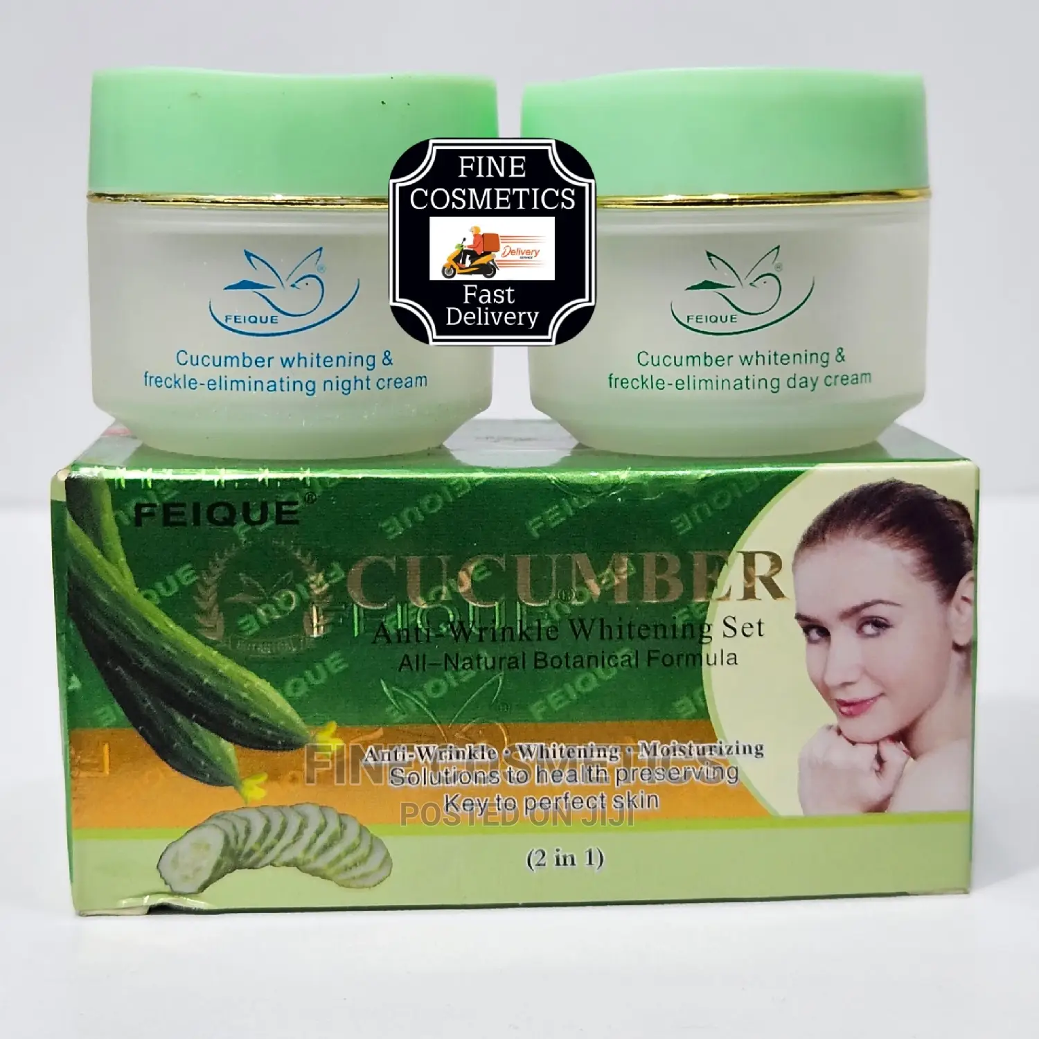 FEIQUE Antiaging, Anti Wrinkle Whitening Cucumber Cream Set