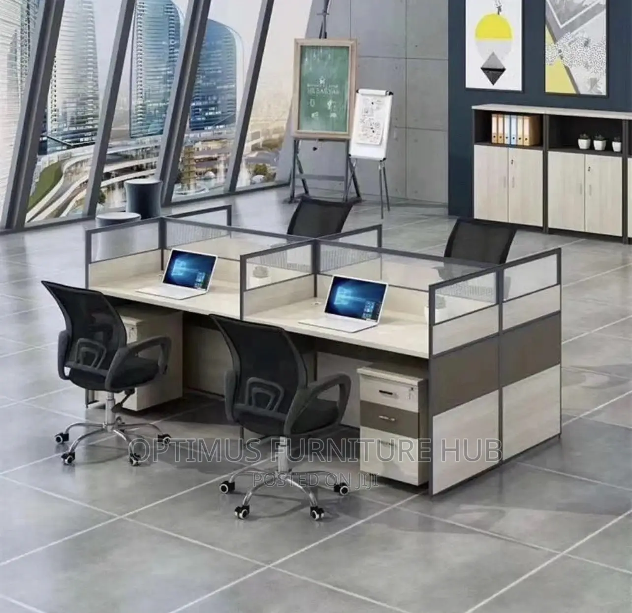 Four Seater Workstation With Chairs