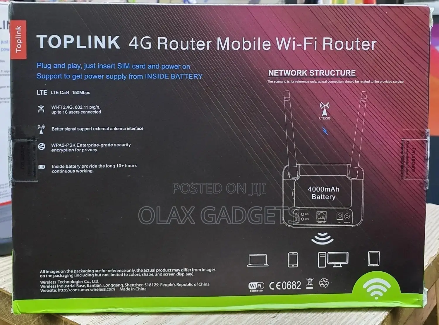 Toplink 4G Mobile Unlocked Rechargeable Router