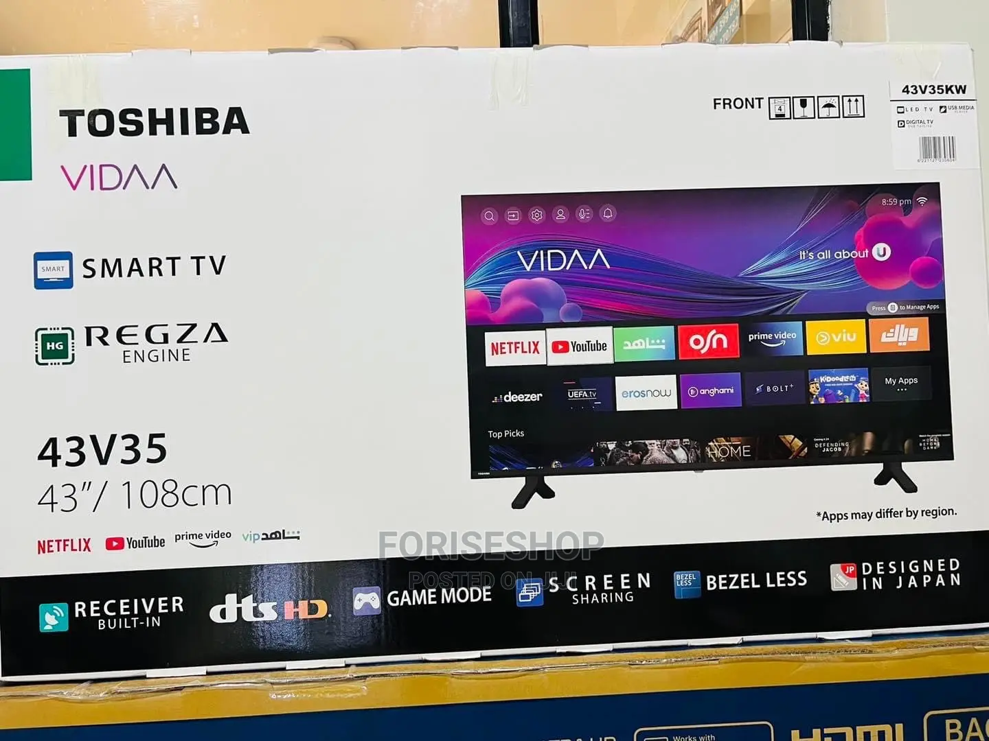 Toshiba 43" Smart Vidaa Fhd Tv