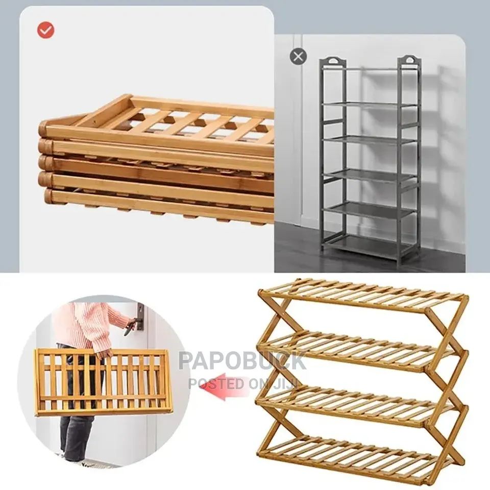 Foldable Bamboo Shoe Rack