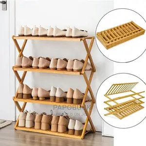 Foldable Bamboo Shoe Rack