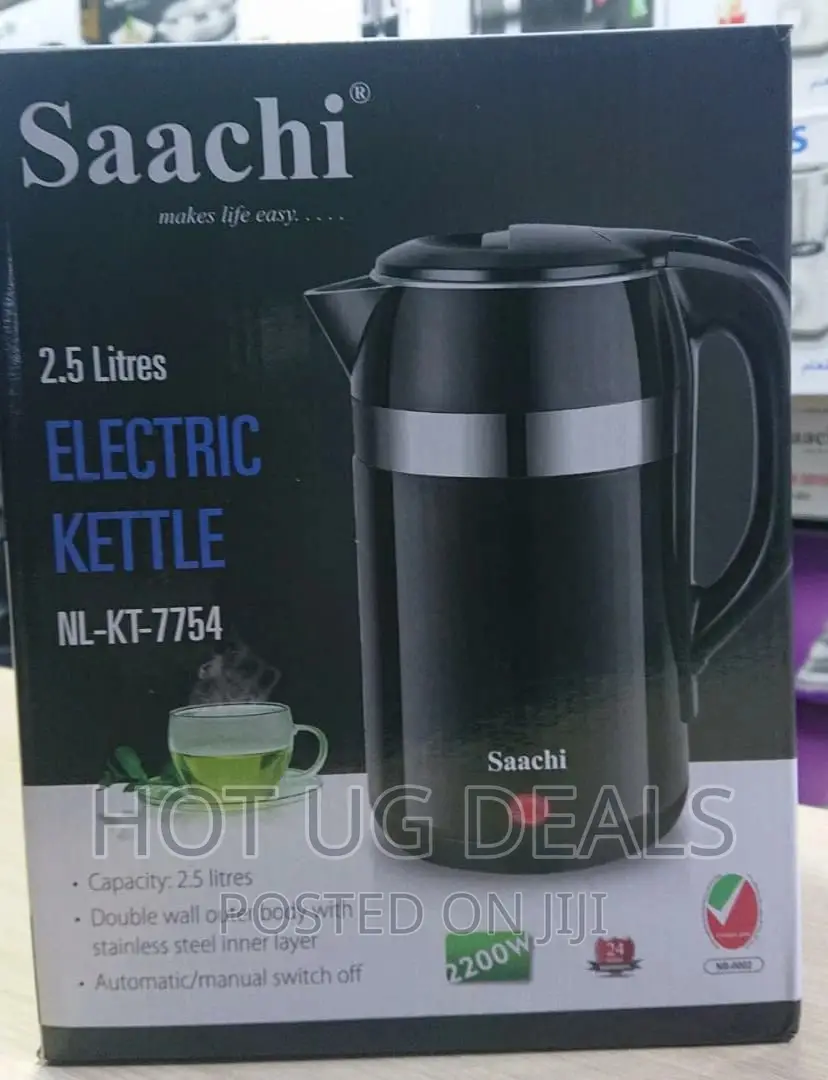 2.5 Litres Saachi Electric Kettle. It Boils and Milk - Black