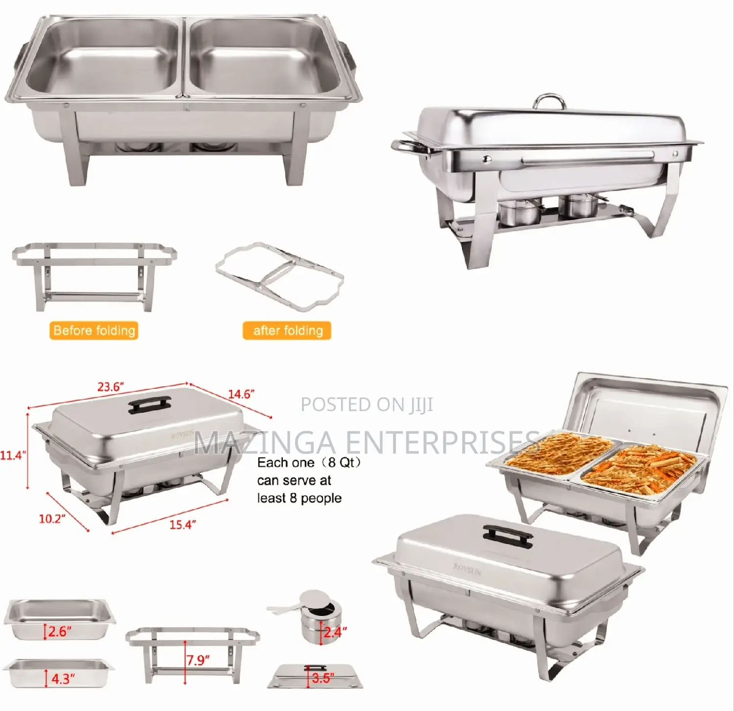 Double Pan Chafing Dish and Food Warmer