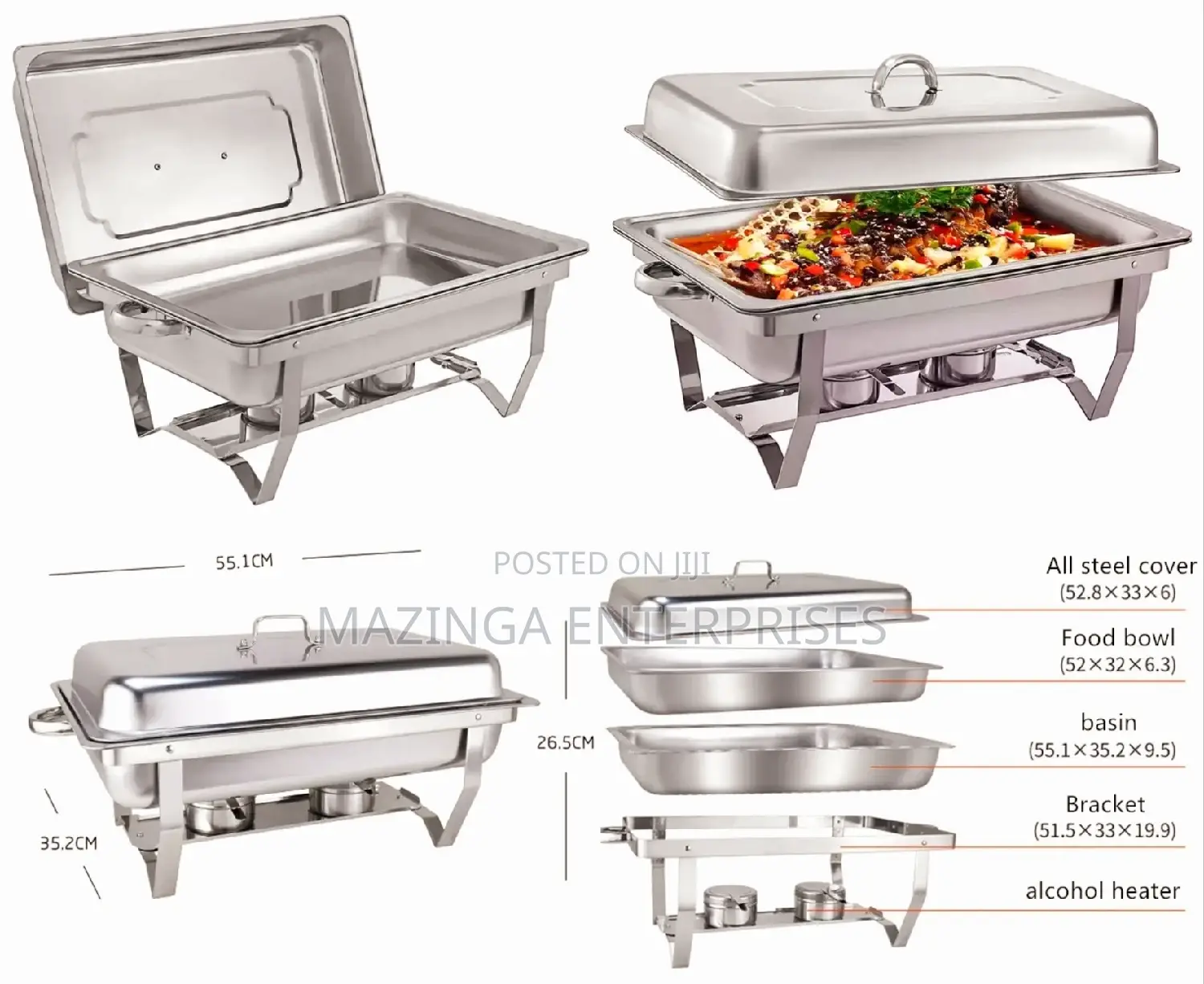 Single Pan Chafing Dish and Food Warmer