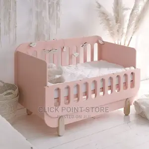 Pink Baby Crib/ Baby Cot Bed/Wooden Baby Bed/Pink Crib/ Crib