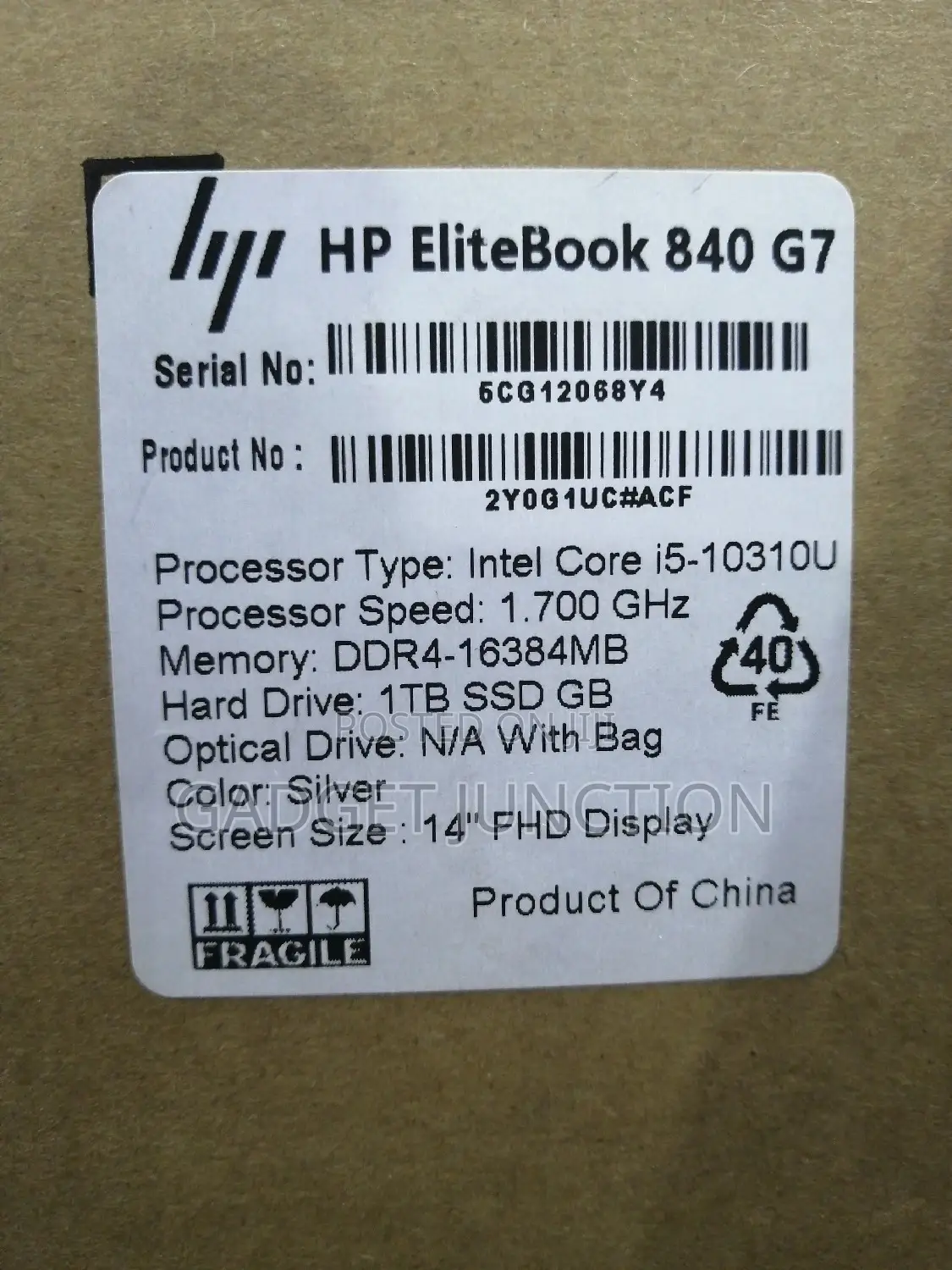 New Laptop HP EliteBook 840 16GB Intel Core I5 SSD 1T