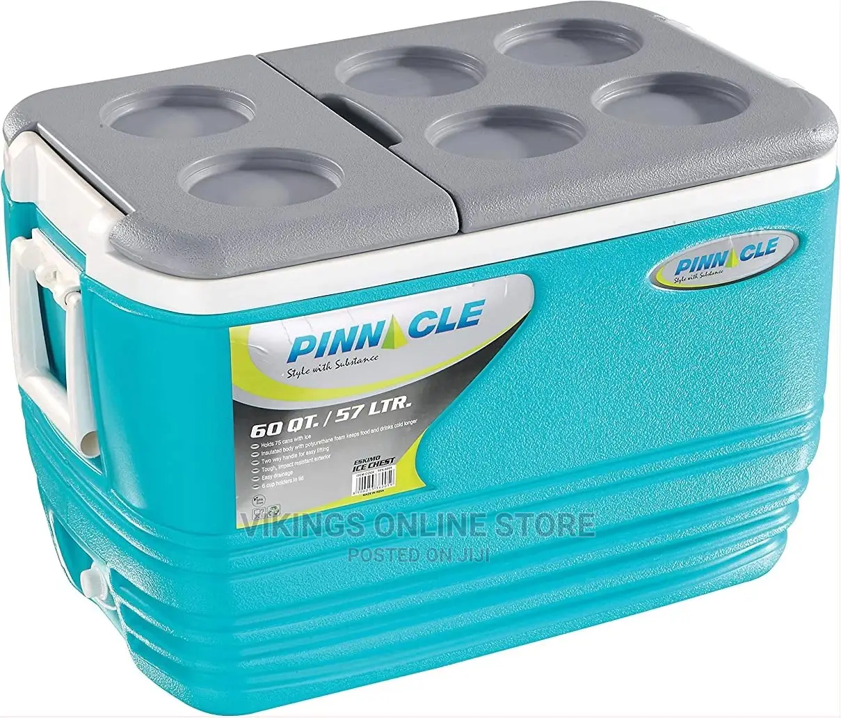 57 Litres Ice Box, Holds Ice for 48 Hours (57 Litres, Blue)