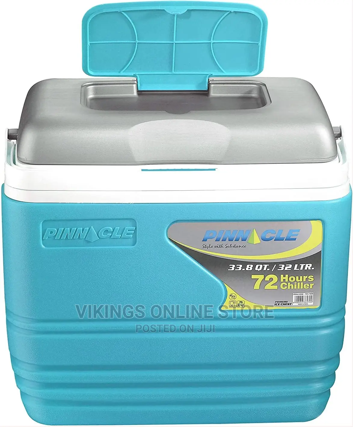 Ice Cooler Box, Keeps Cold Upto 72 Hours (32 Litre, Blue)