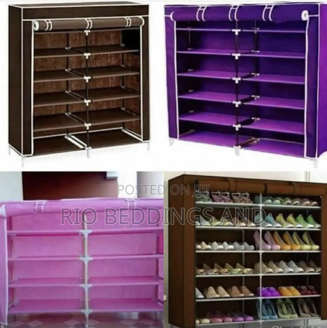 Wooden and Metallic Shoe Rack