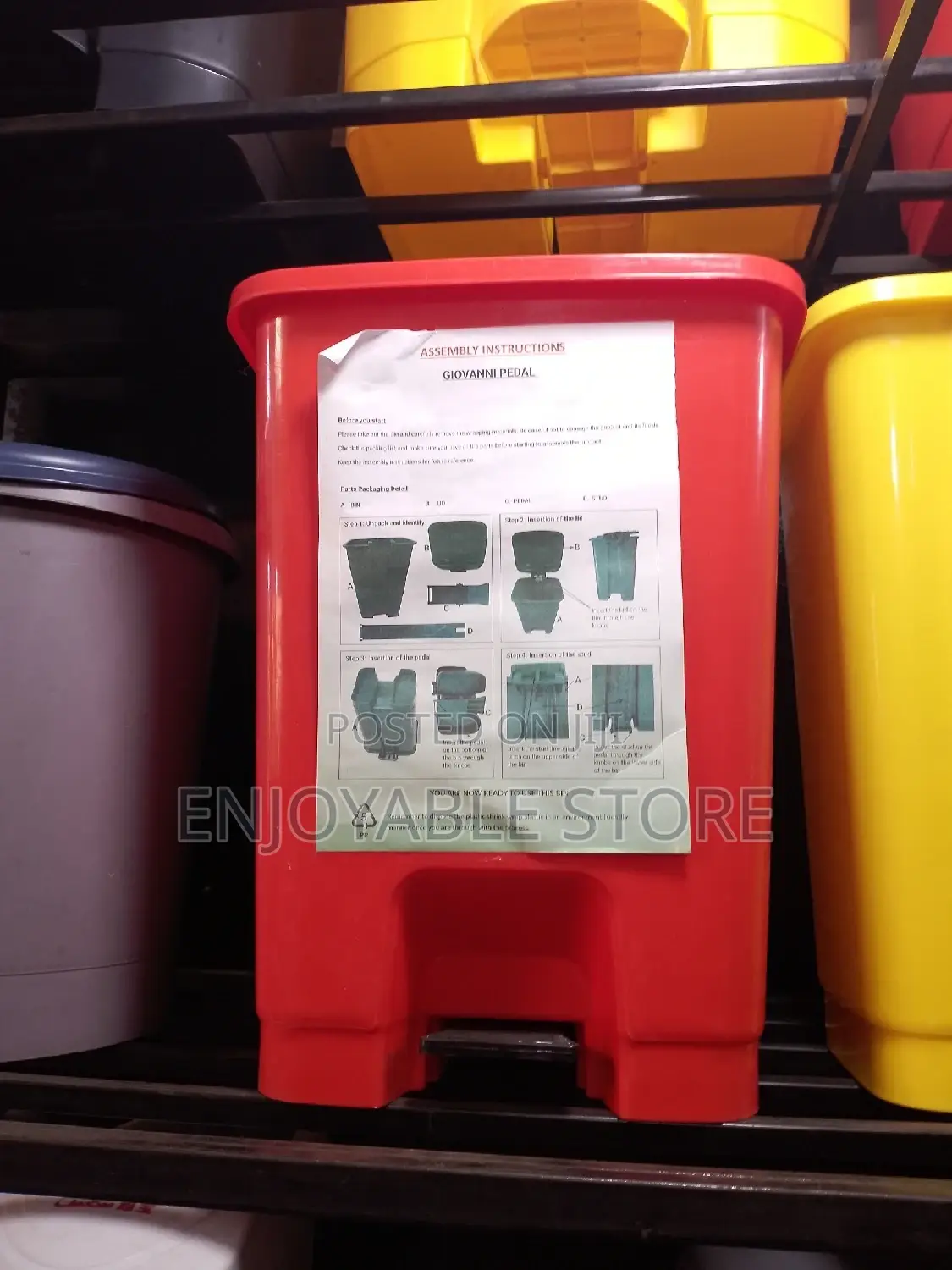 Heavy-Duty Plastic Dustbins Step On