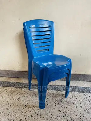 Plastic Chair (Blue Stripe)
