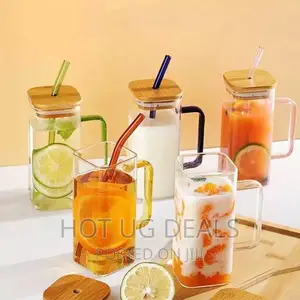 6pcs of Glass Juice Bottles - Clear