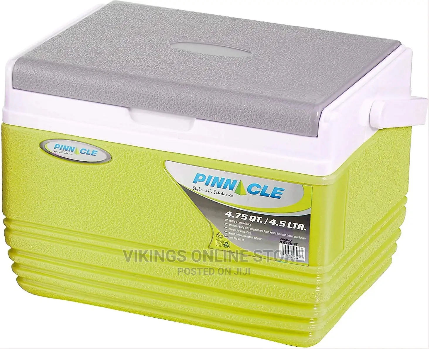Pinnacle Ice Cooler Box With Soft Touch Handle Green Color