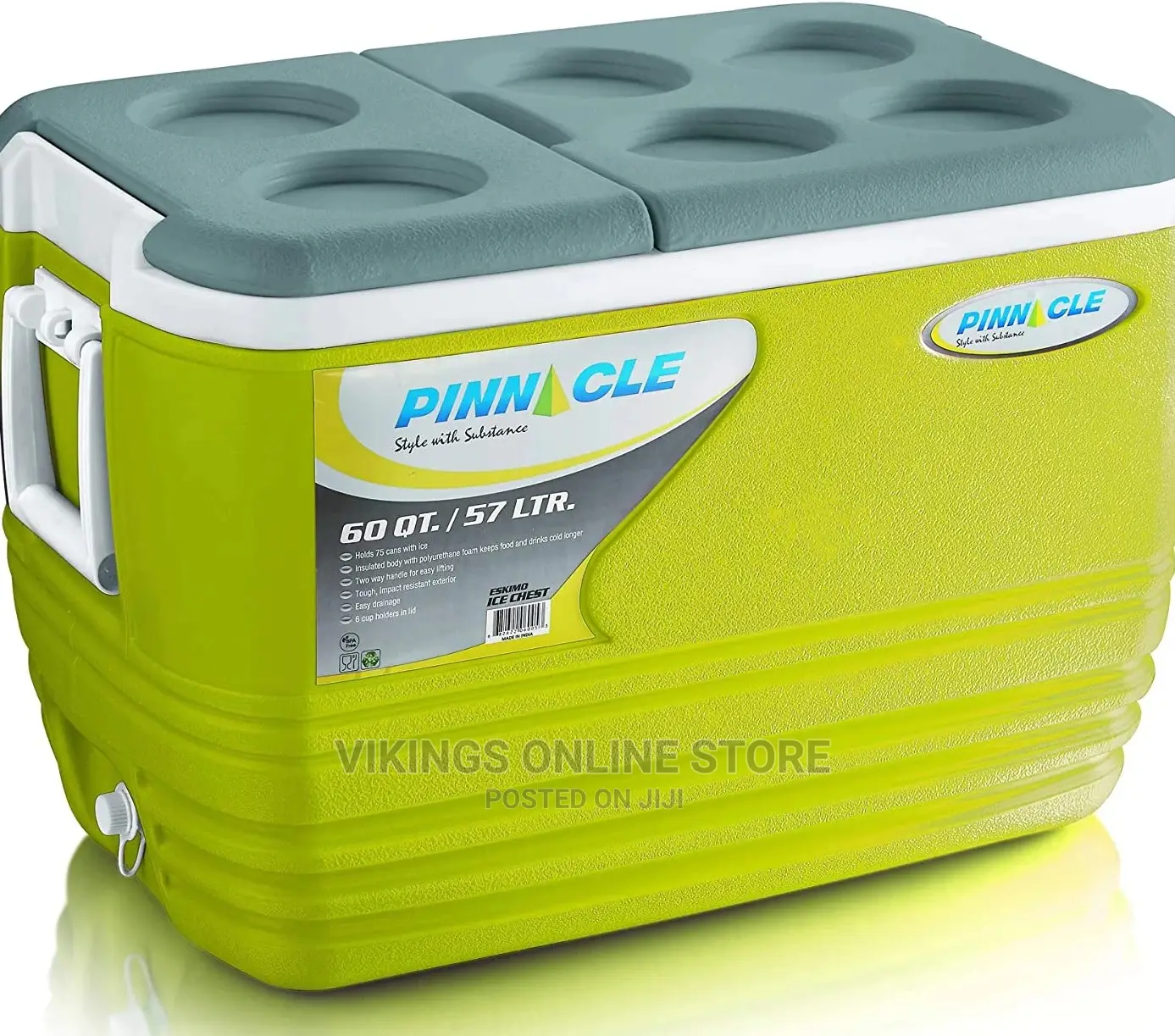 Pinnacle Eskimo 57 Litres Ice Box Lemon Green.