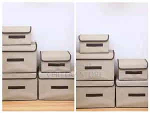 Photo - 3pcs Fabric Foldable Cloth Storage Basket.
