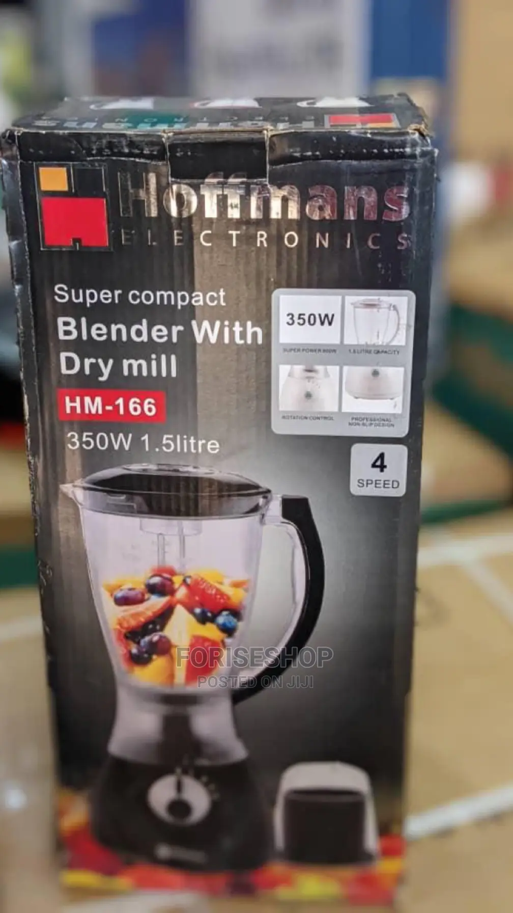 Hoffmans Super Compact Blender With 350W Dry Mill HM-166