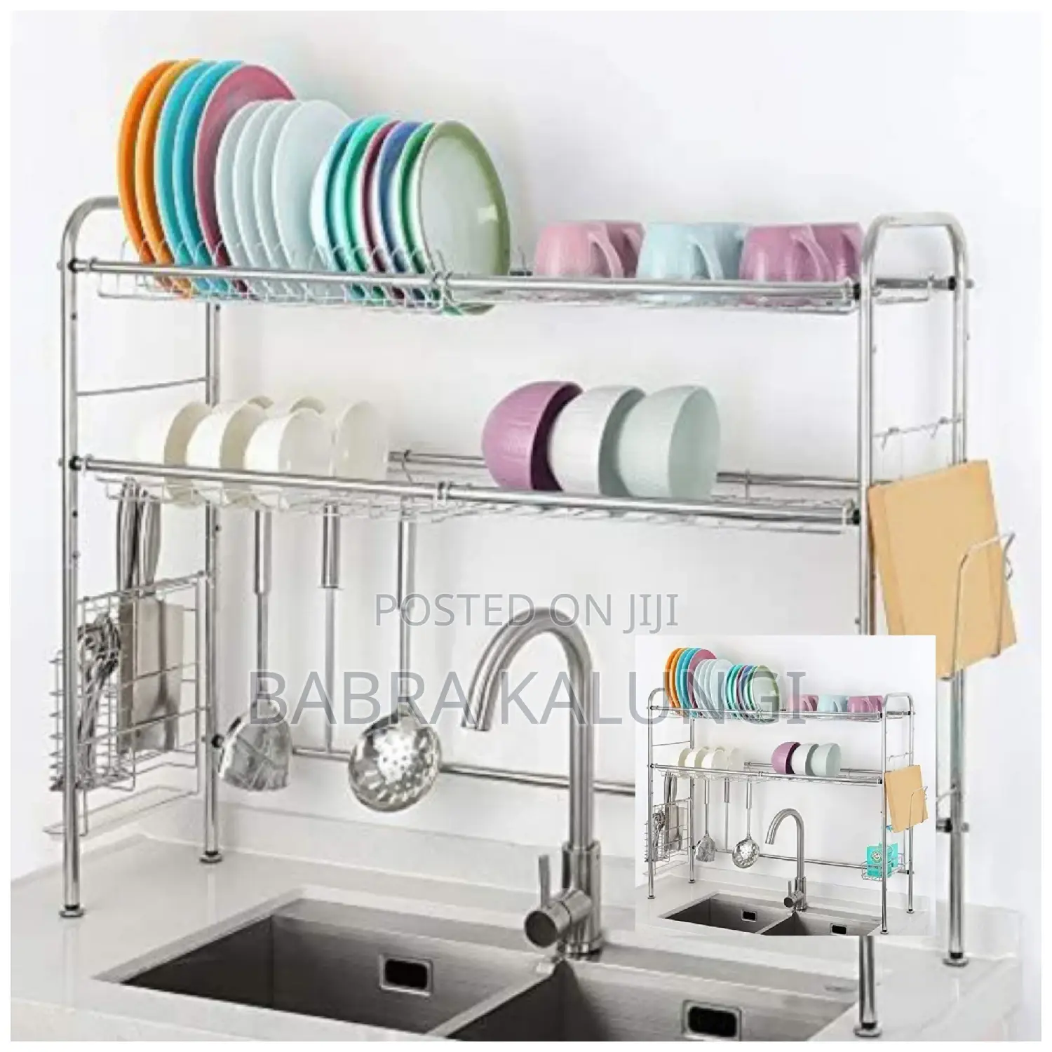 2 Tier Over the Sink Dish Drying Rack