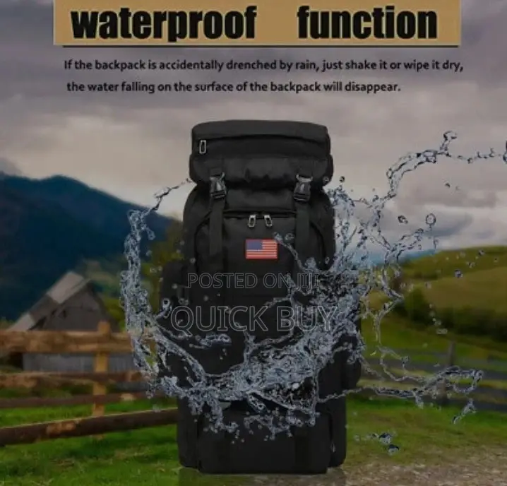 70L Large Capacity Travel/Camping Bag-Black