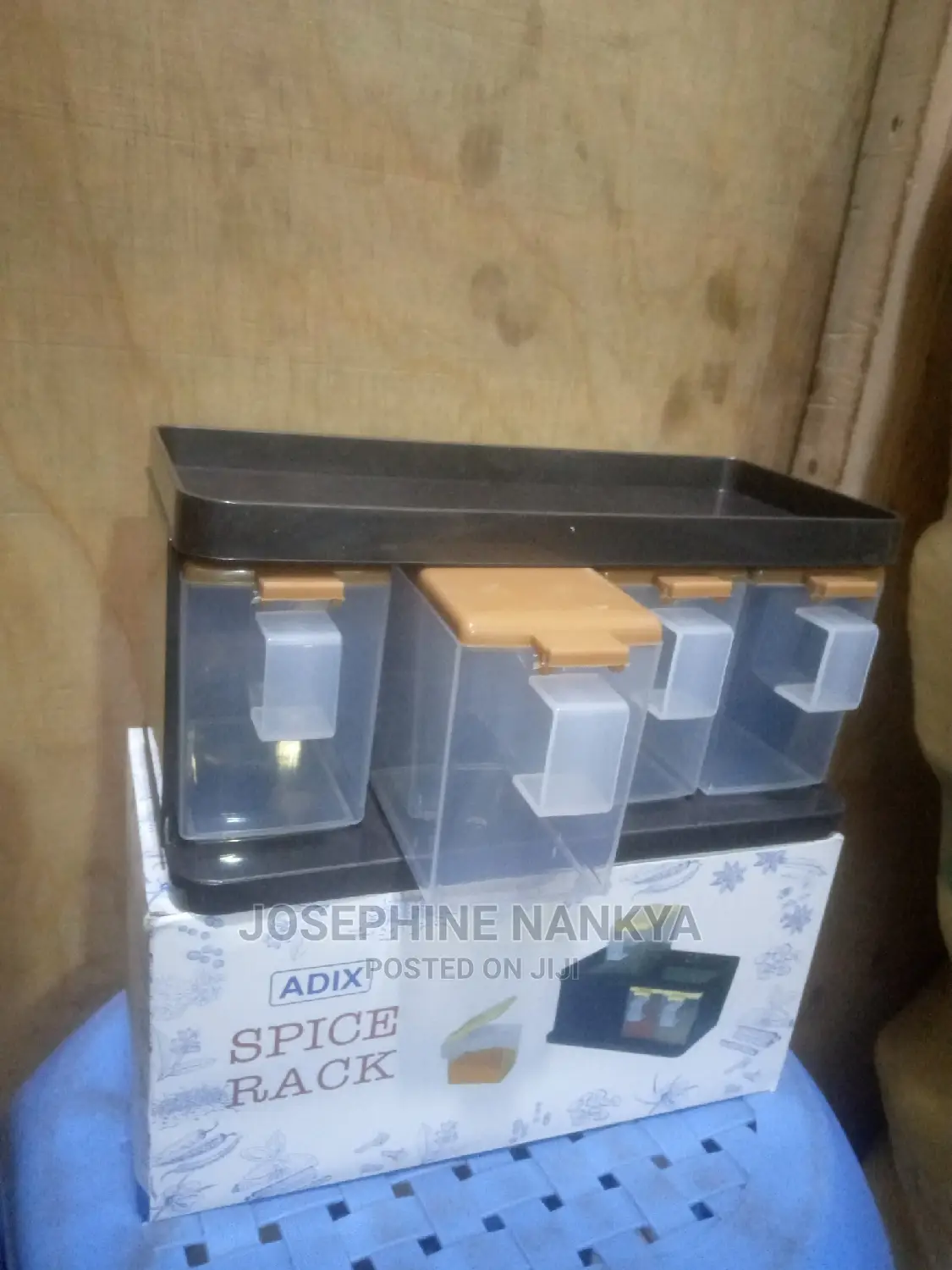 Spice Rack, With Four Storage Tins