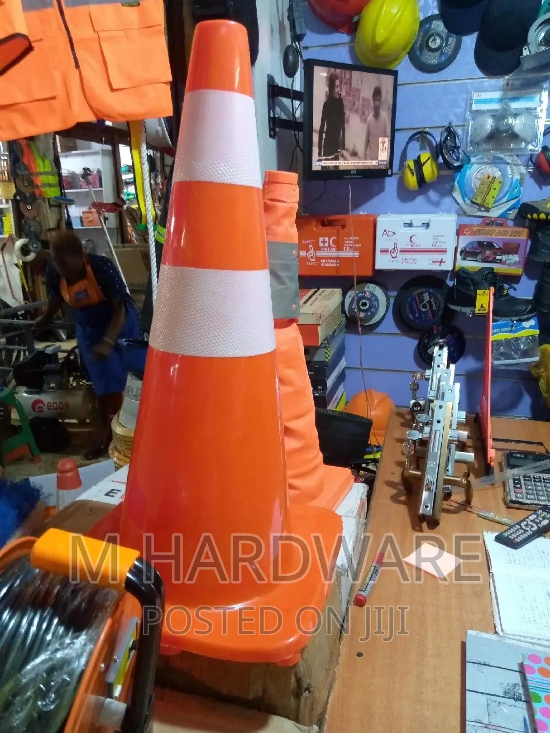 Warning Tape And Road Signs/ Cones